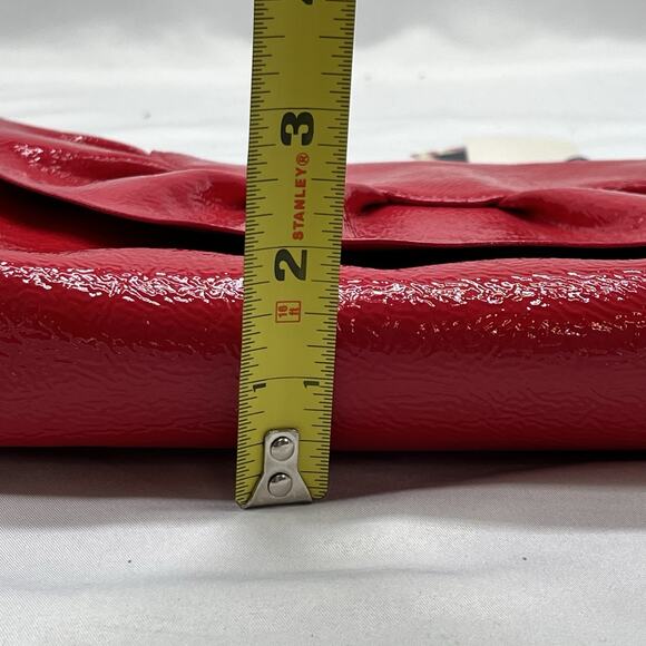 NWT Baekgaard Deja vu Leather Clutch or shoulder bag purse Rouge Ruffle coquette - Picture 13 of 14